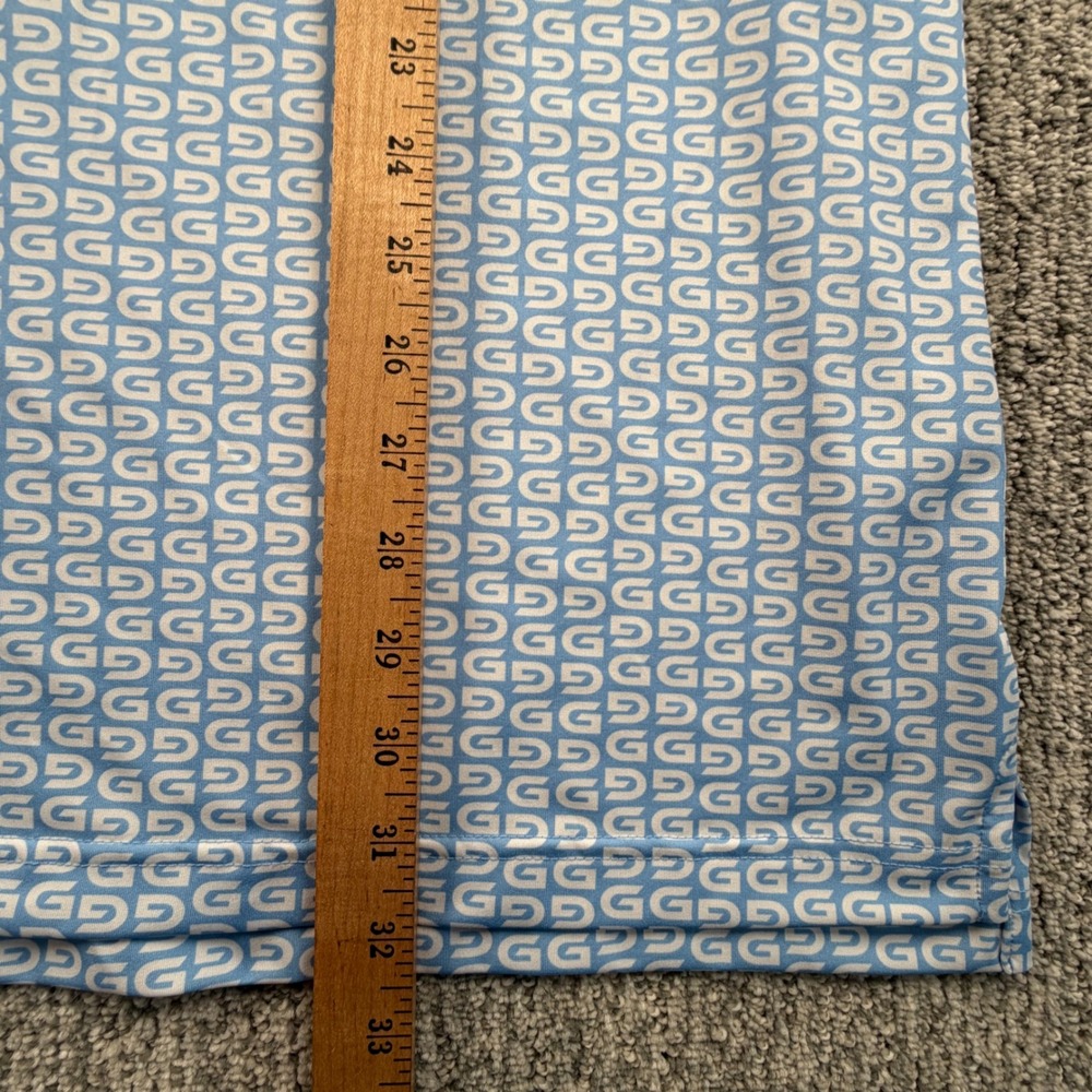Good Good Golf Polo Mens 3XL Blue Monogram Print Performance Short Sleeve Shirt - Picture 7 of 7
